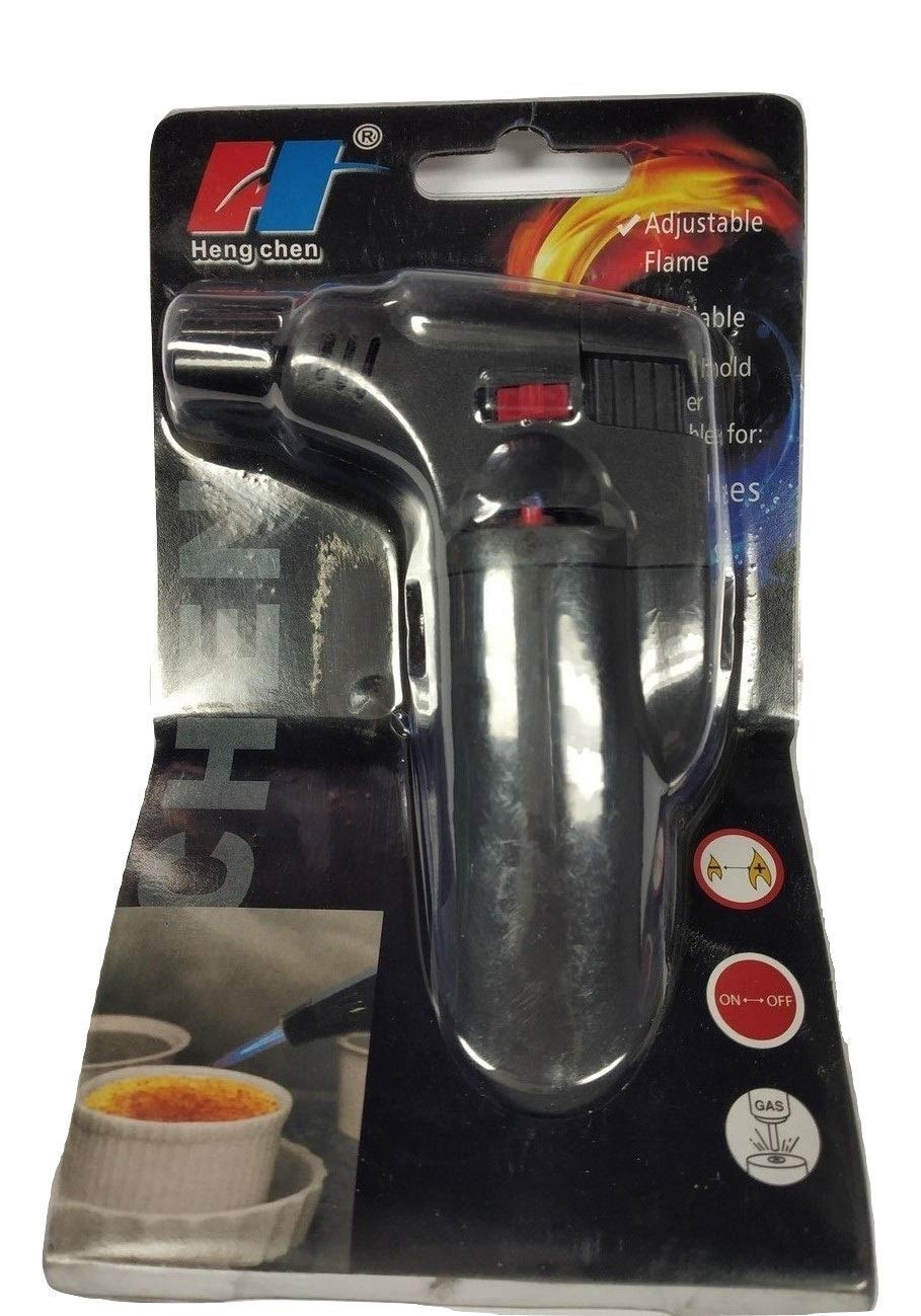 Alok Blow Torch, Professional Kitchen Cooking Torch with Lock Adjustable Flame Refillable Mini Blow Torch Lighter for Baking, Brulee Creme, Crafts and Soldering(Butane Gas Not Included)