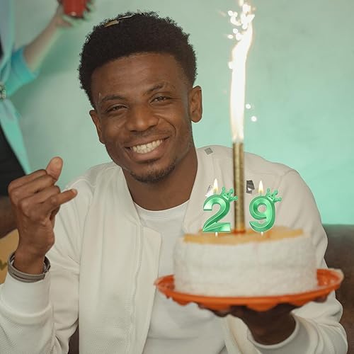 Miniatura 9 de Vela azul con el número 7 para pastel de cumpleaños, corona en forma 3D, decoración de pastel temática azul para fiesta de 7 cumpleaños (azul 7)