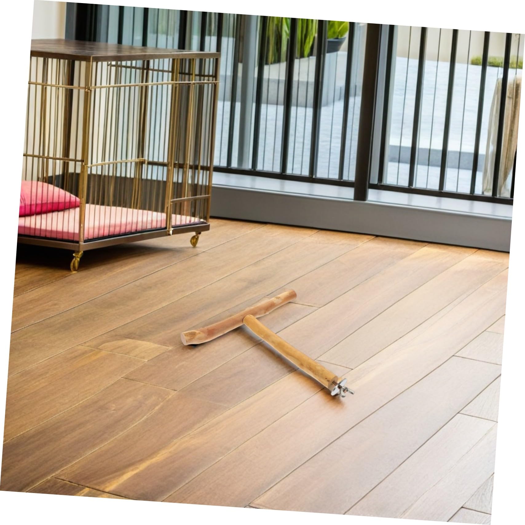 Gatuida 2piezas Juguete De Percha para Loros Plataforma Madera Forma t Soporte De Entrenamiento para Loros Accesorios para Jaulas para Pasear Pájaros