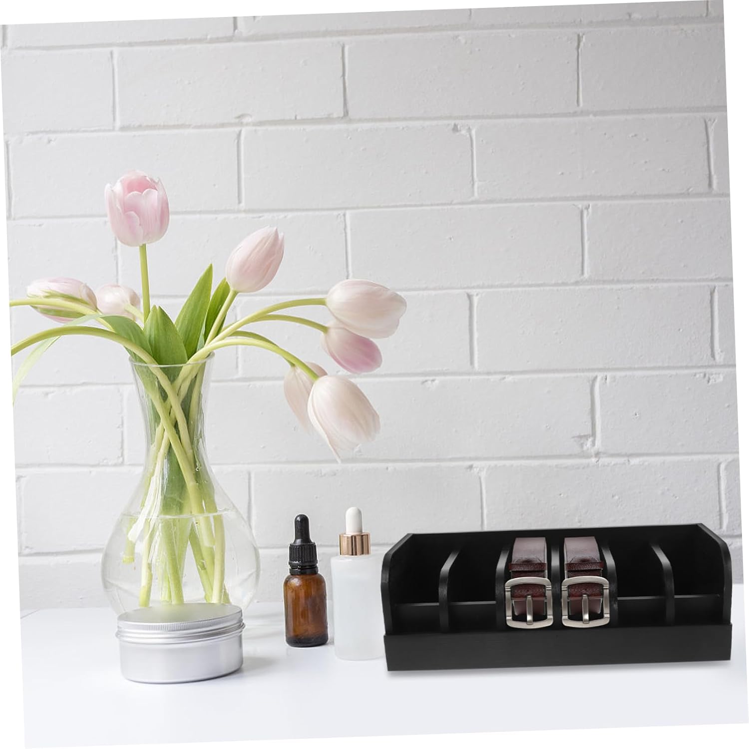 Belt Display Case Compartment Tabletop Organizer for Belts Lightweight and Storage Holder for Home and Store Use Smooth Edges and Craftsmanship