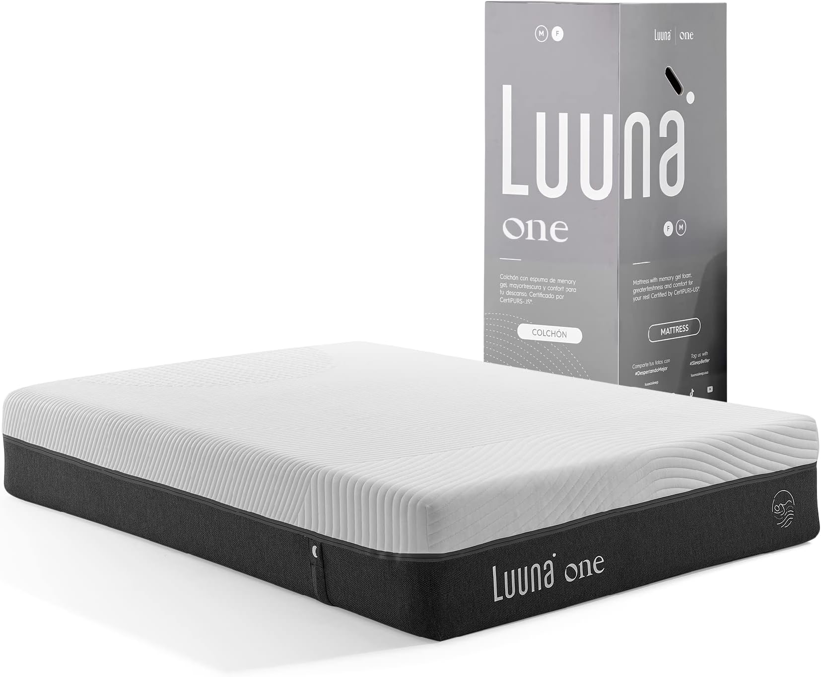 Luuna One Colchón en Caja, Individual, 4 Capas de Confort, Espuma de