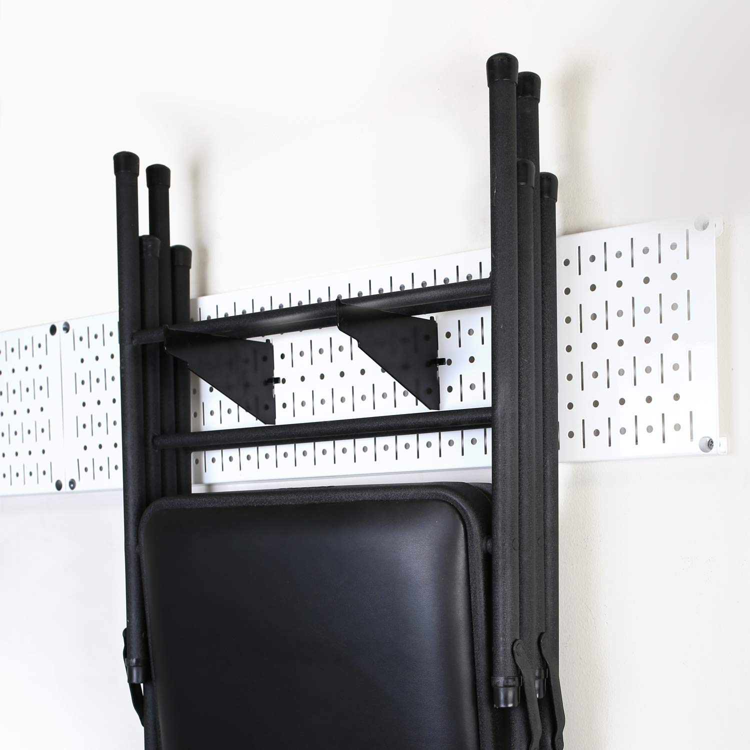 Wall Control Stojak do przechowywania garażu trawnik i ogród organizacja narzędzi uchwyt ścienny organizer - łatwy w instalacji 152 cm szerokości zestaw metalowych śledzi do domu i garażu (biała tablica podpegboard)