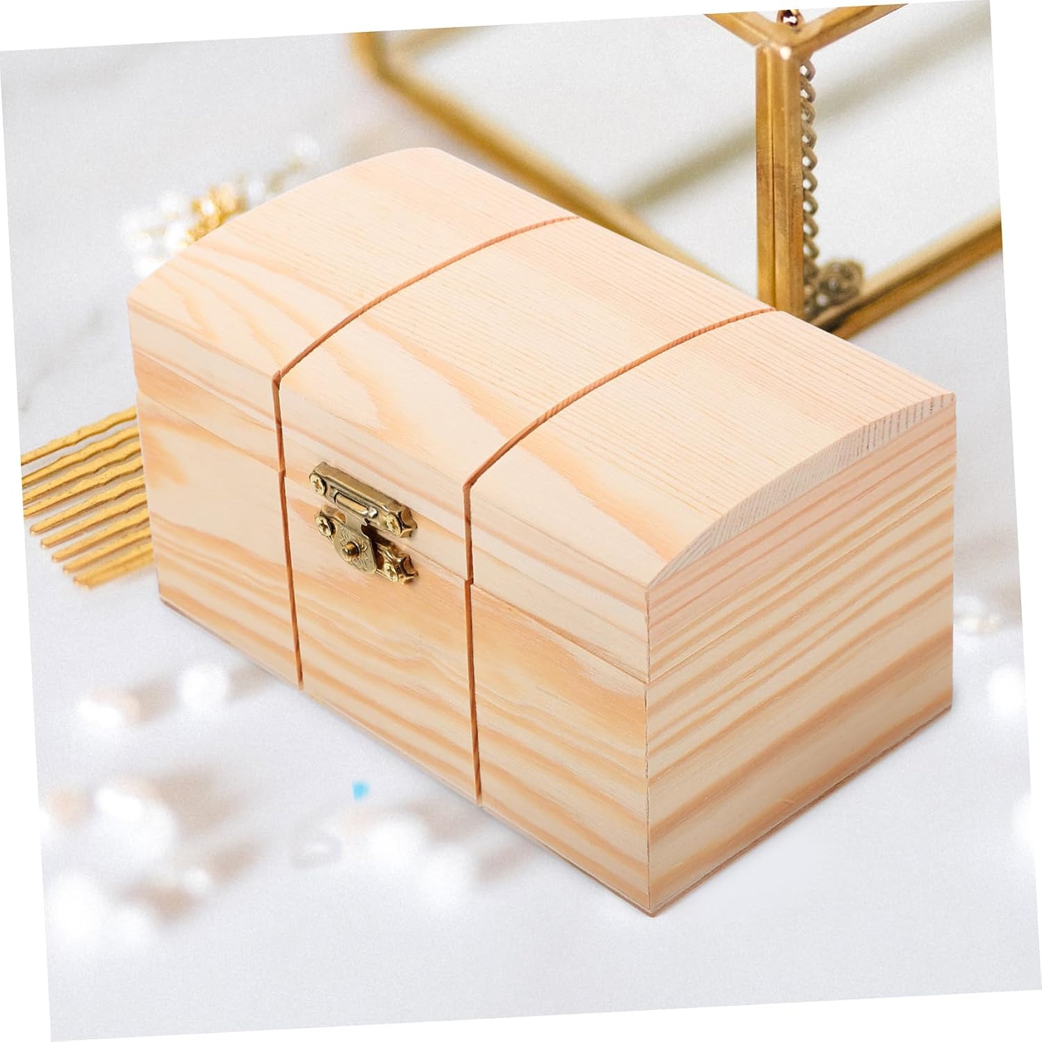 PRETYZOOM 4pcs Box Multipurpose Wooden Storage Box Organize Craft Supplies Jewelry Organizer Case Lid image 5