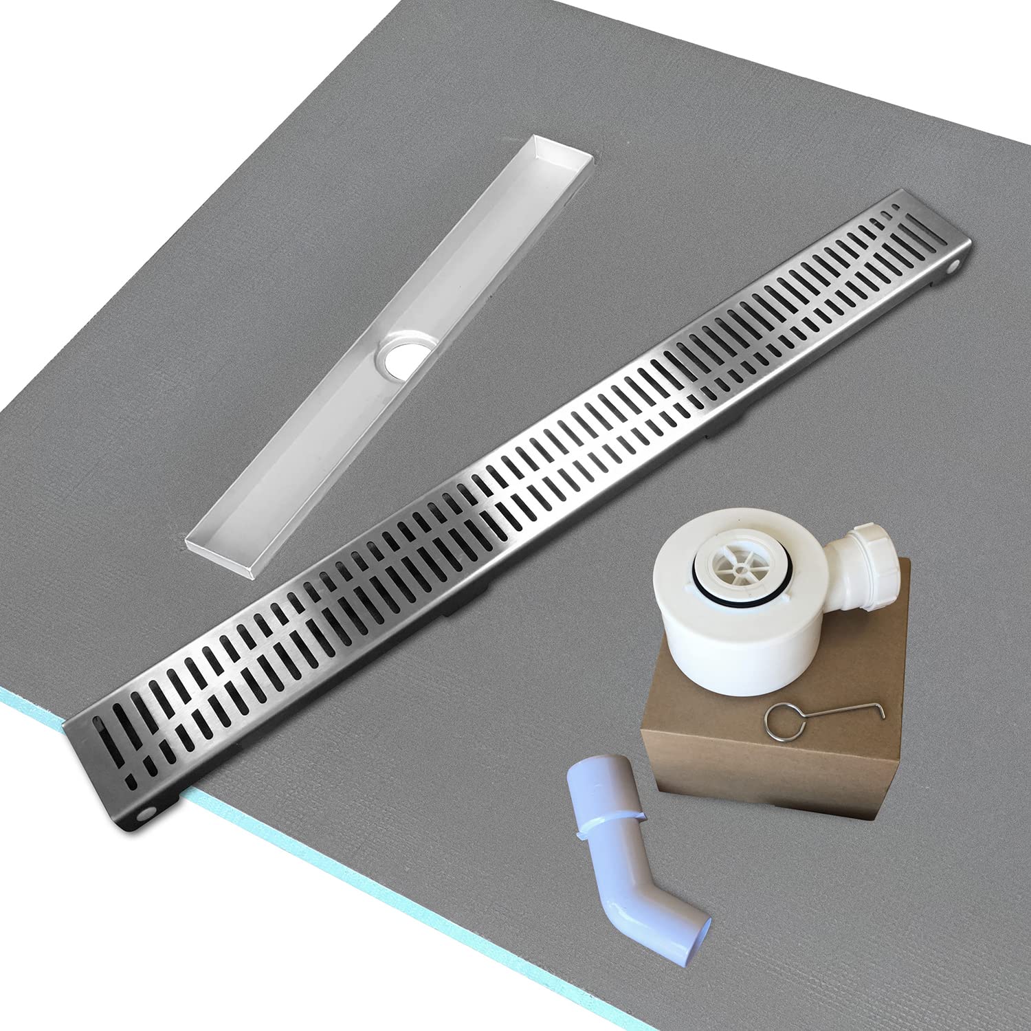 Wetroom Shower Tray - 900 x 1000mm + Option 8 Fast-Flow Linear Drain Kit