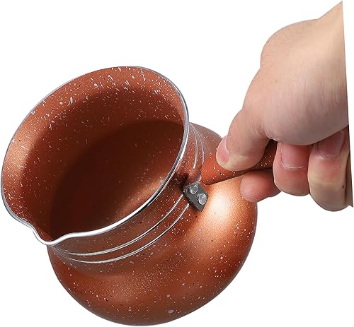 Miniatura 2 de HOMSFOU Olla de leche pequeña Olla de queso Olla de café de cerámica Calentador de café Olla de salsa Olla de ramen Olla de cocina de alimentos Olla