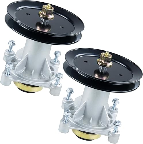 Paquete de 2 husillos preengrasados 587819701 con polea 195945 que sustituyen a Husqvarna 532187292 532187281 532125907 532192870 532192872 58725333