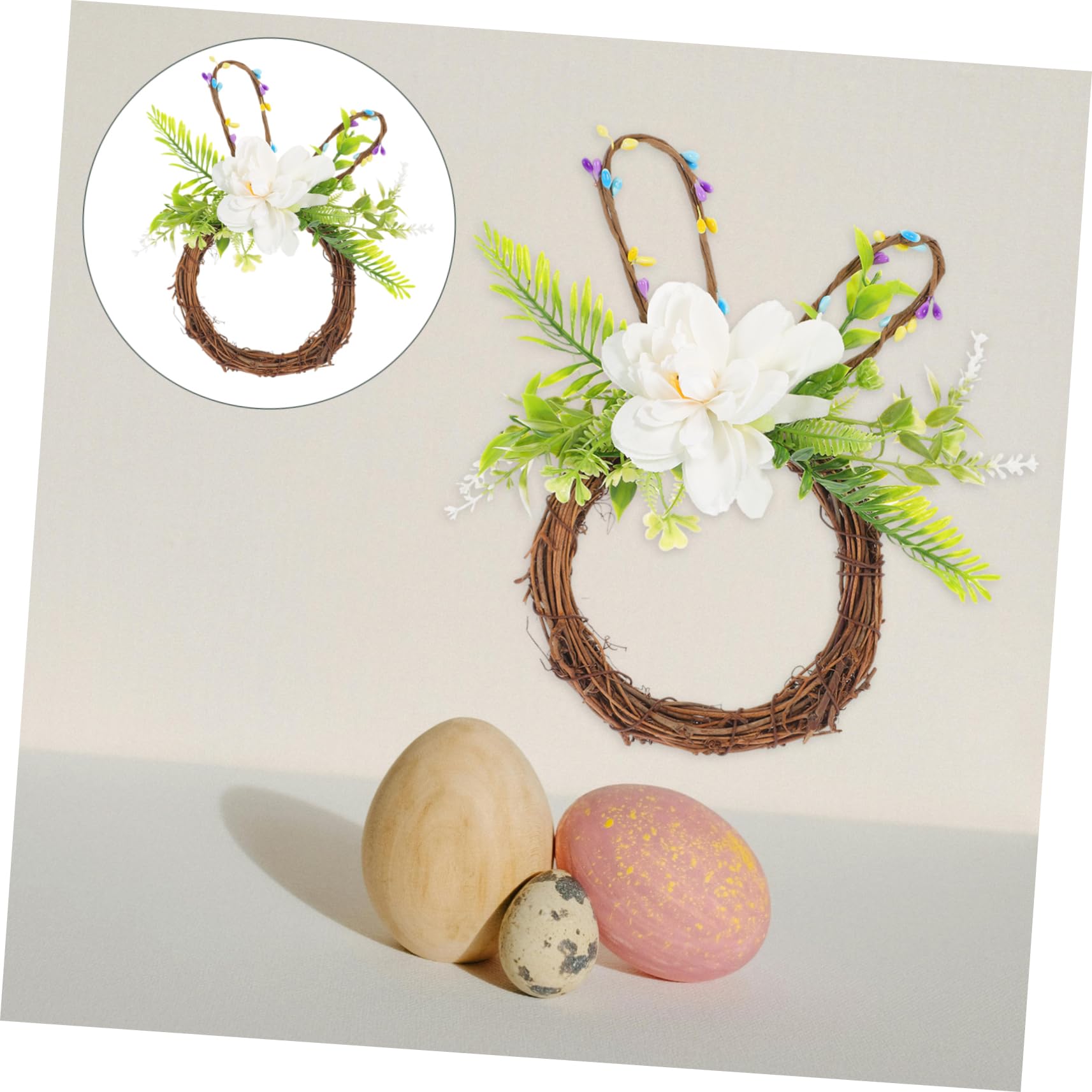 Cabilock 2 Pz ghirlanda pasquale wall decor easter bunny Fiore pasquale decorazione e decorazione casa ornamento di ghirlanda artificiale di pasqua artificiale plastica