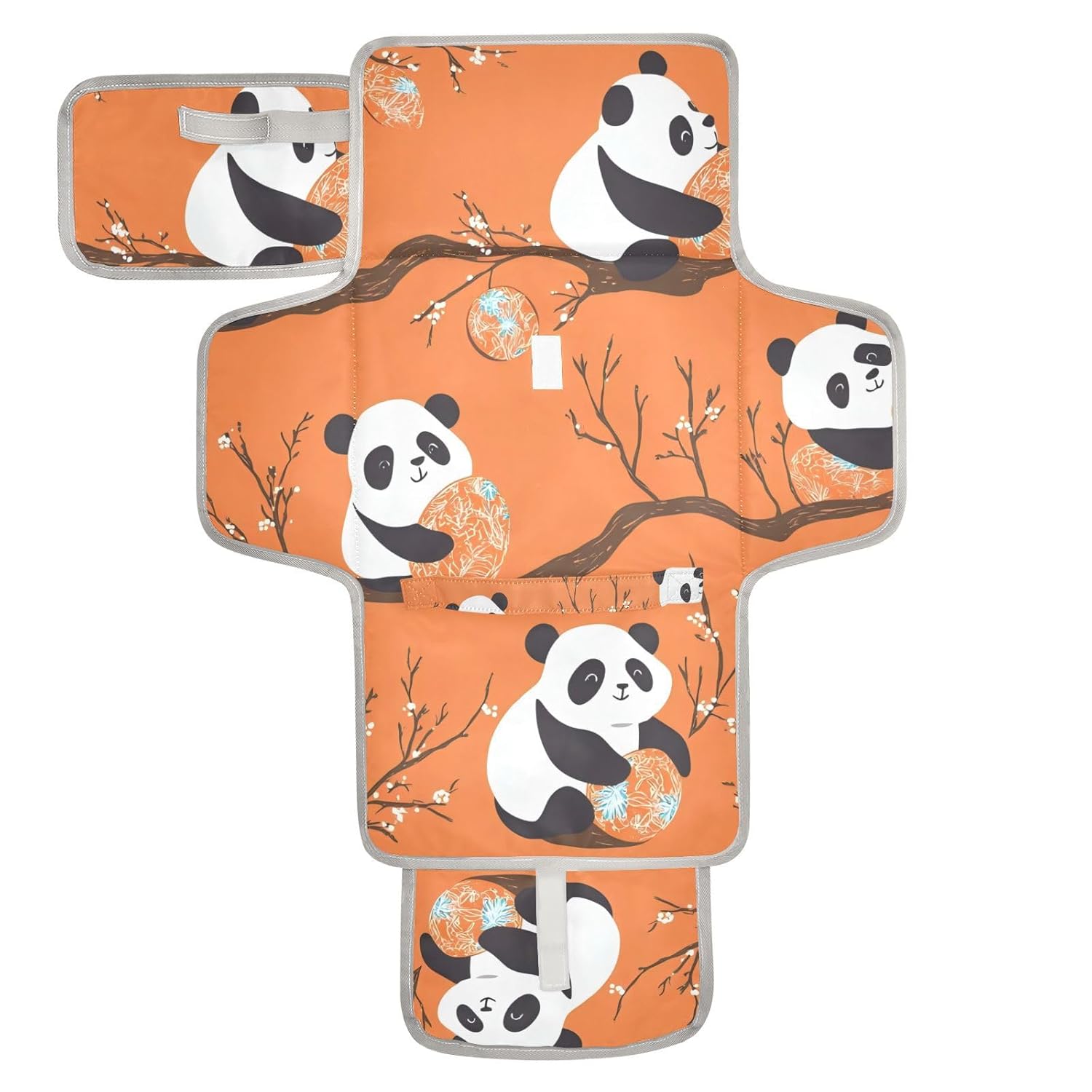 Cute Panda Reusable Diaper Change pad with Tissue Pocket Diaper Changing pad Portable for Moms, Dads cambiador de pa?ales para Bebes