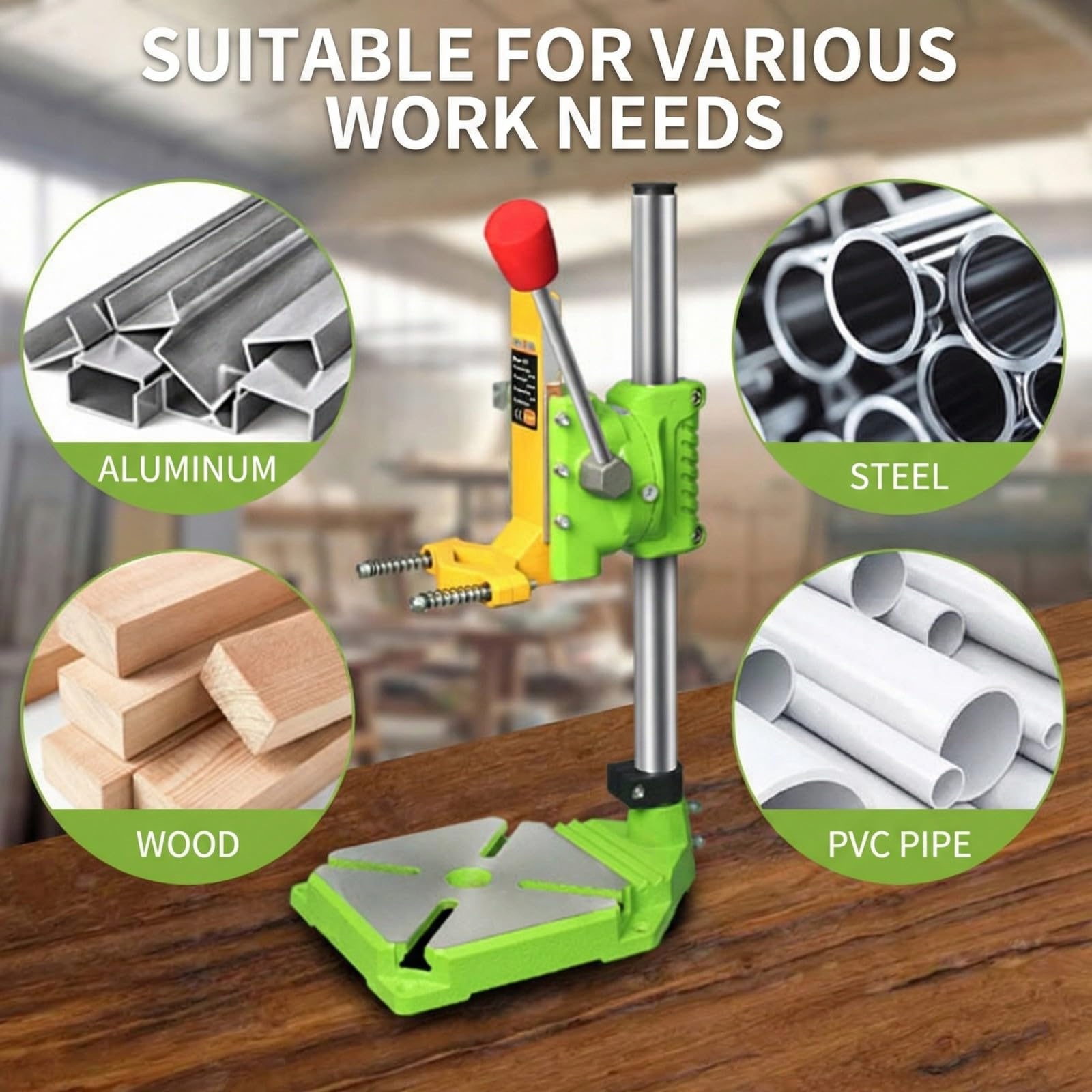 Soporte universal para taladro con escala deslizante y base antideslizante para operaciones de perforación seguras y estables, soporte de taladro eléctrico