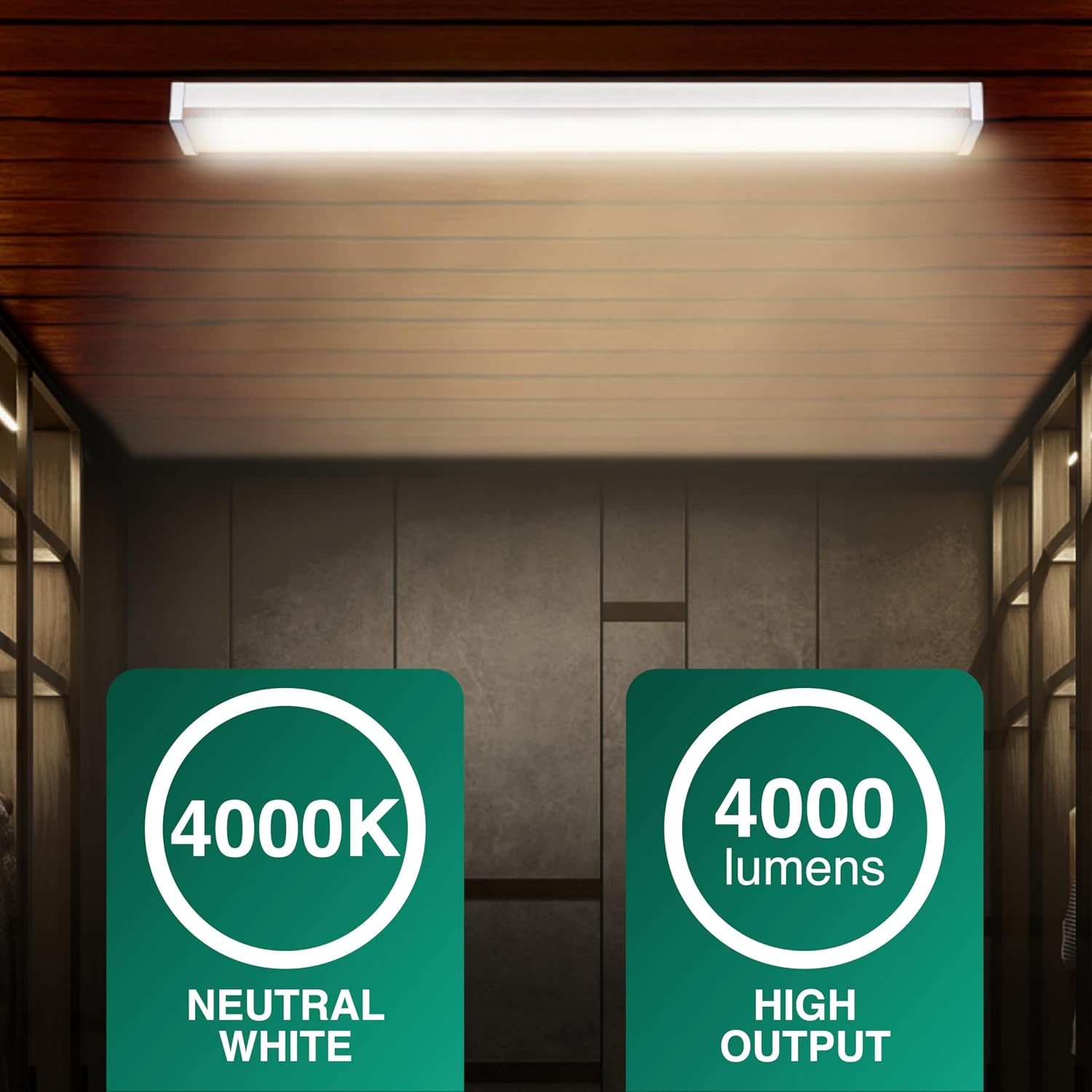 Sylvania 48" LED Prismatic Wrap Light, 36W, 4000 LMS, Linkable, 4000K, Damp Rated, White - 1 Pack (66740)
