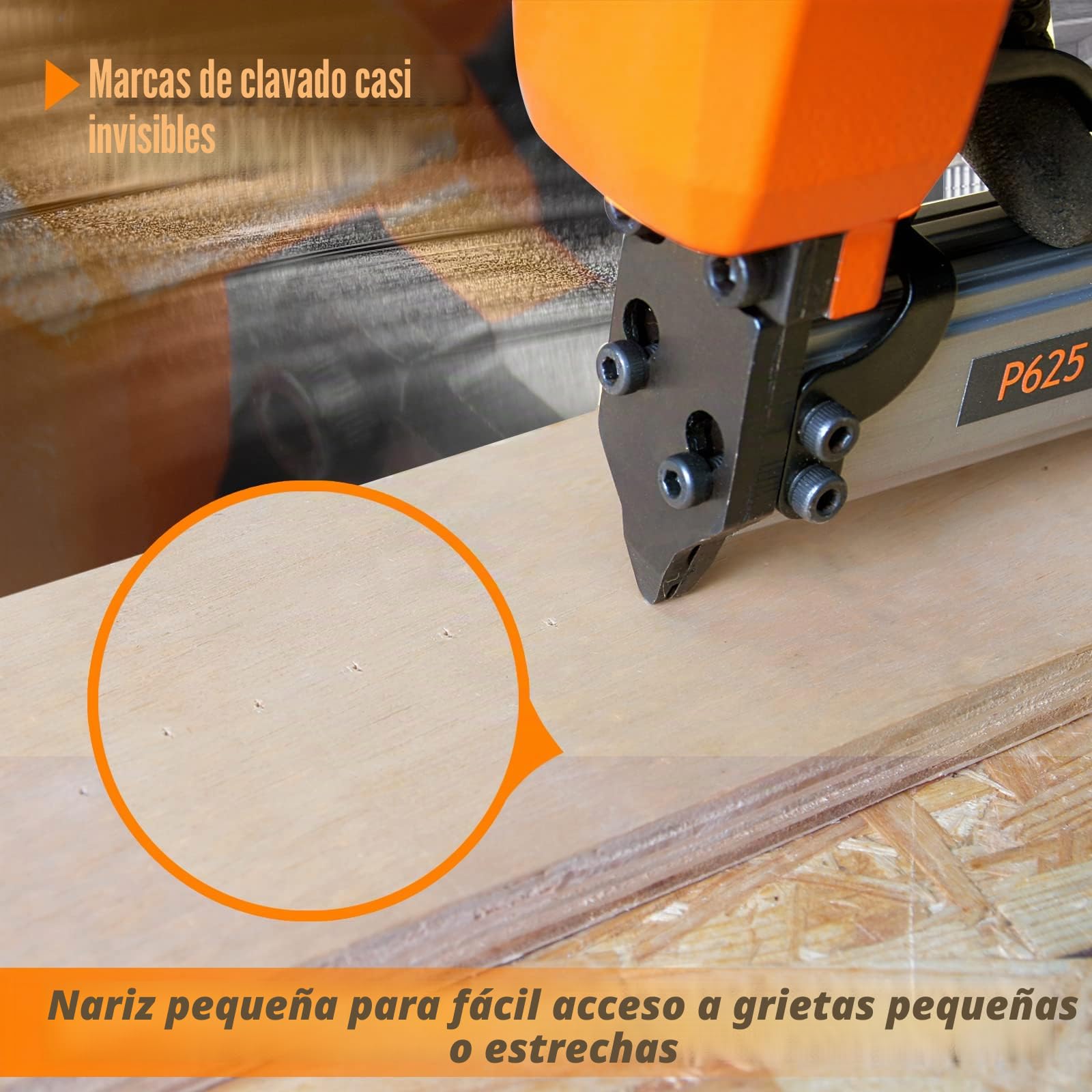 Clavadora neumática de calibre 23, se adapta a clavos sin cabeza de 12 a 25 mm, clavadora de acabado de pistola de aire para armarios, ventanas, puertas y decoración de interiores