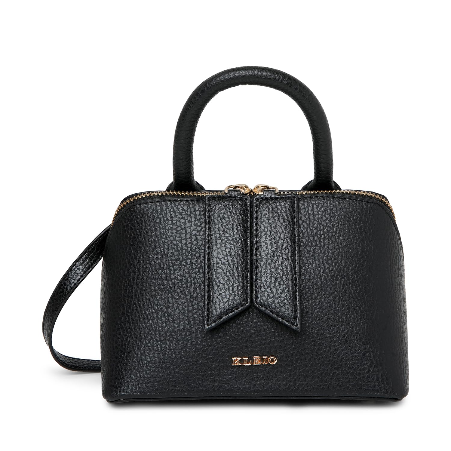 KLEIOVegan Leather Top Handle Small Handbag for Women With Zip Closure