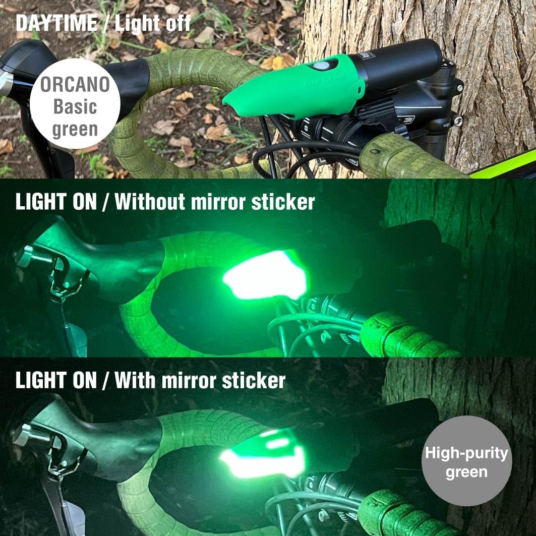 TOP GEAR Orcano Silicone Rubber Anti-Glare Shade for Bicycle LED Headlights, Basic Green