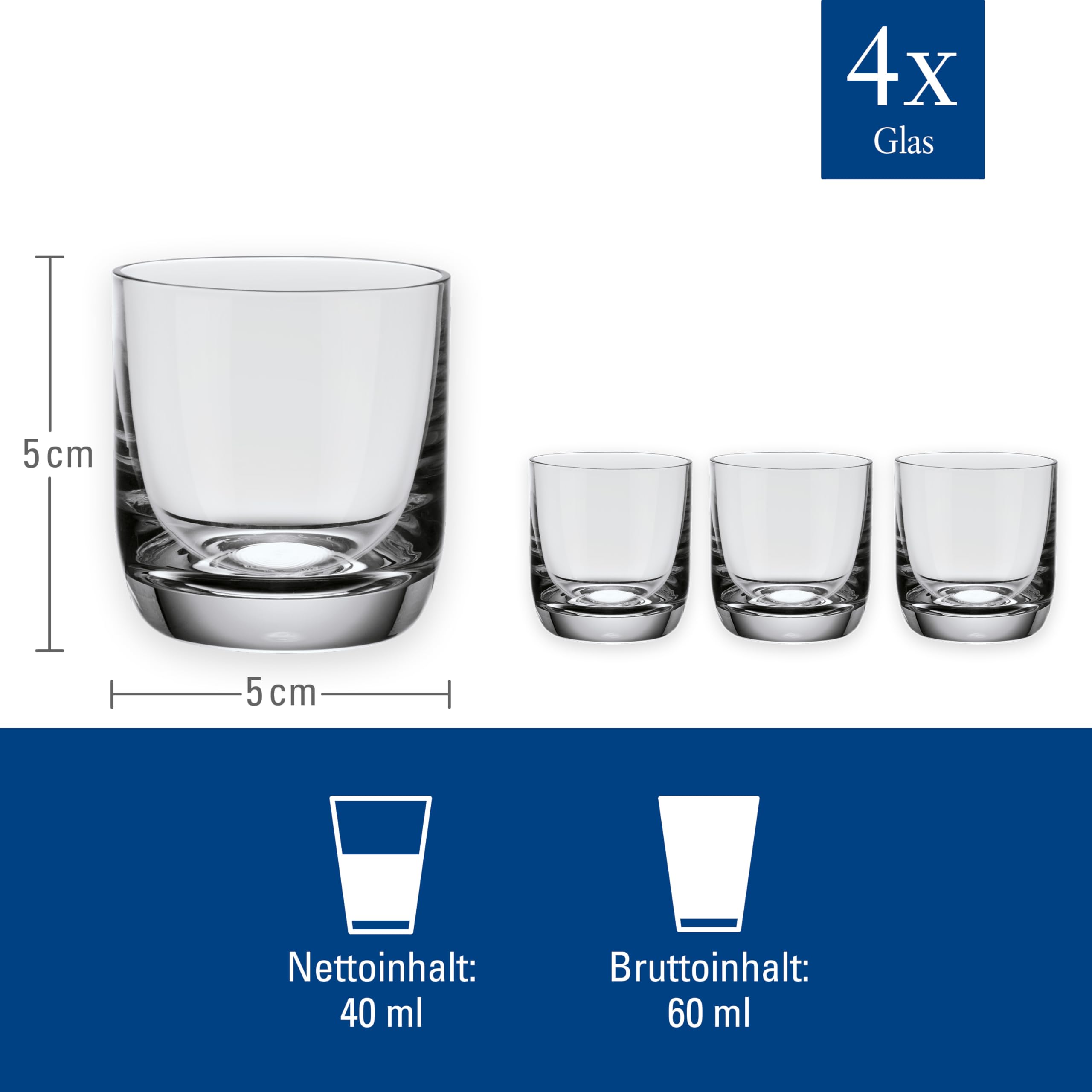ZiVie®, Verres à Shot 25ml/2.5cl | Pack De 6 Verres à Liqueur | Verre
