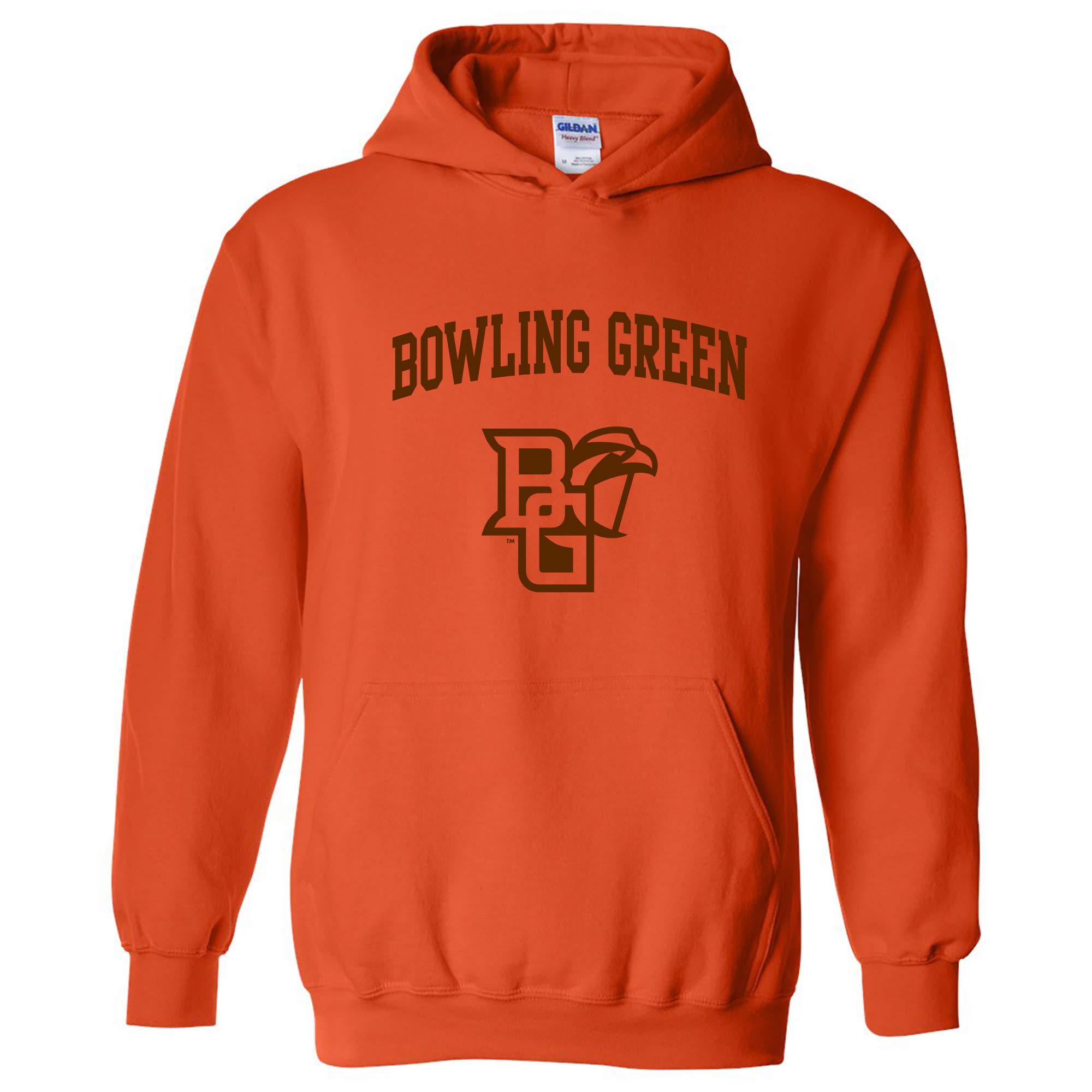 UGP Campus Apparel NCAA Officially licensed College - University Team Color Arch Logo Hoodie, Bgsu Falcons Orange, M โ image 1