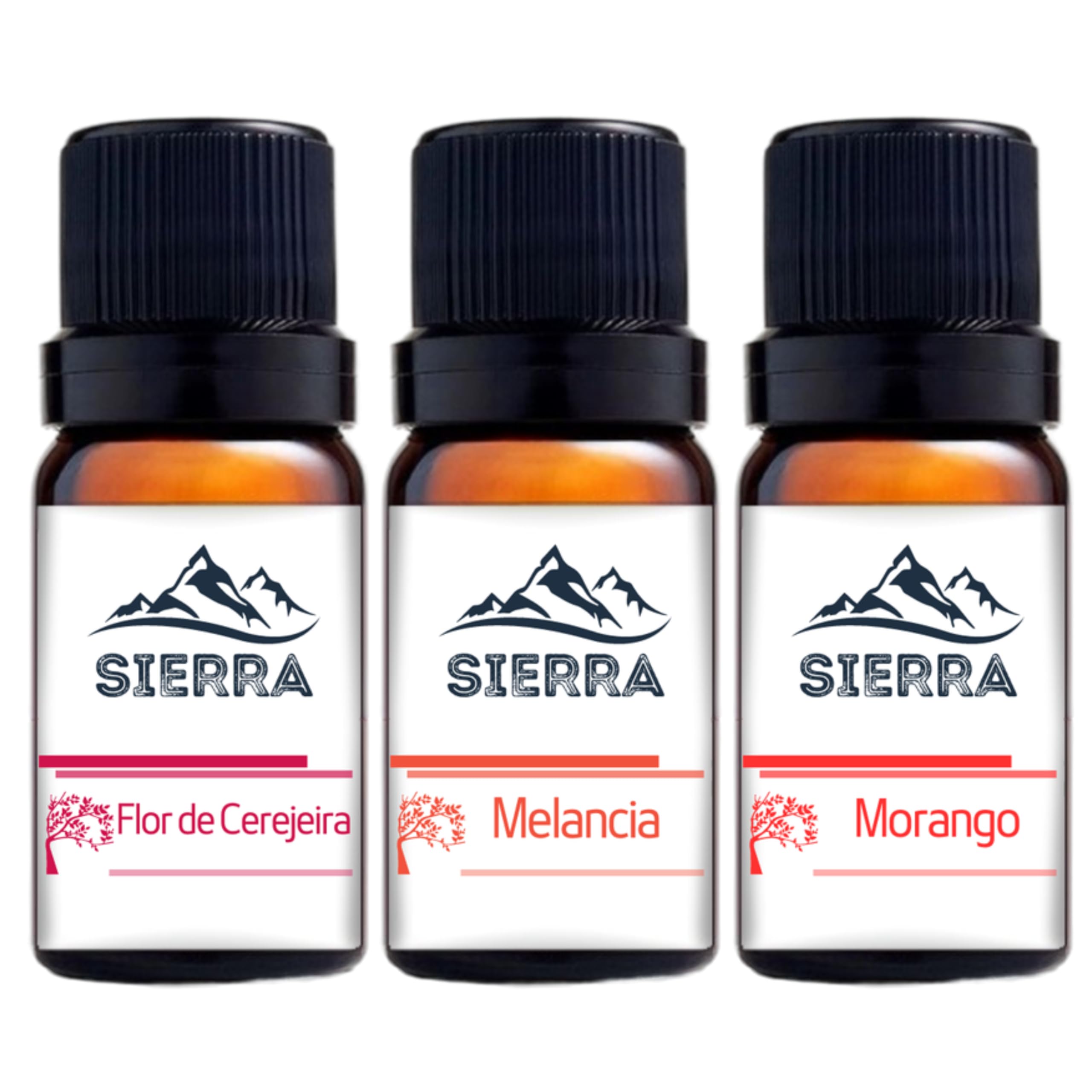 3 Essências Flor de Cerejeira Melancia e Morango para Difusor Elétrico Aromaterapia