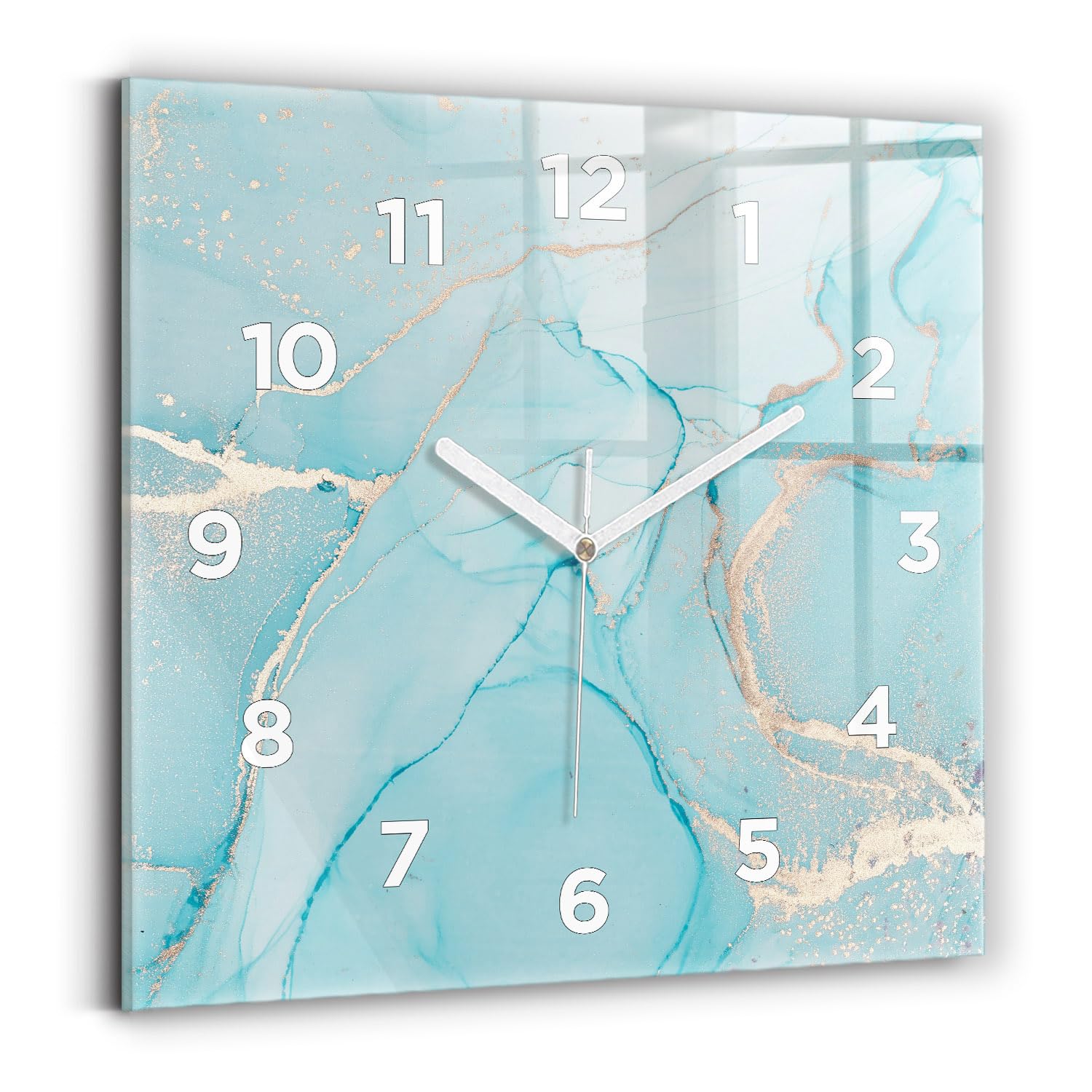 Horloge numérique salon effet marbre Wallfluent pour cuisine moderne