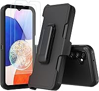 Vista 6 de Funda compatible con Samsung Galaxy A14 5G, con clip para cinturón, resistente, a prueba de golpes, protección de cuerpo completo, con función atril
