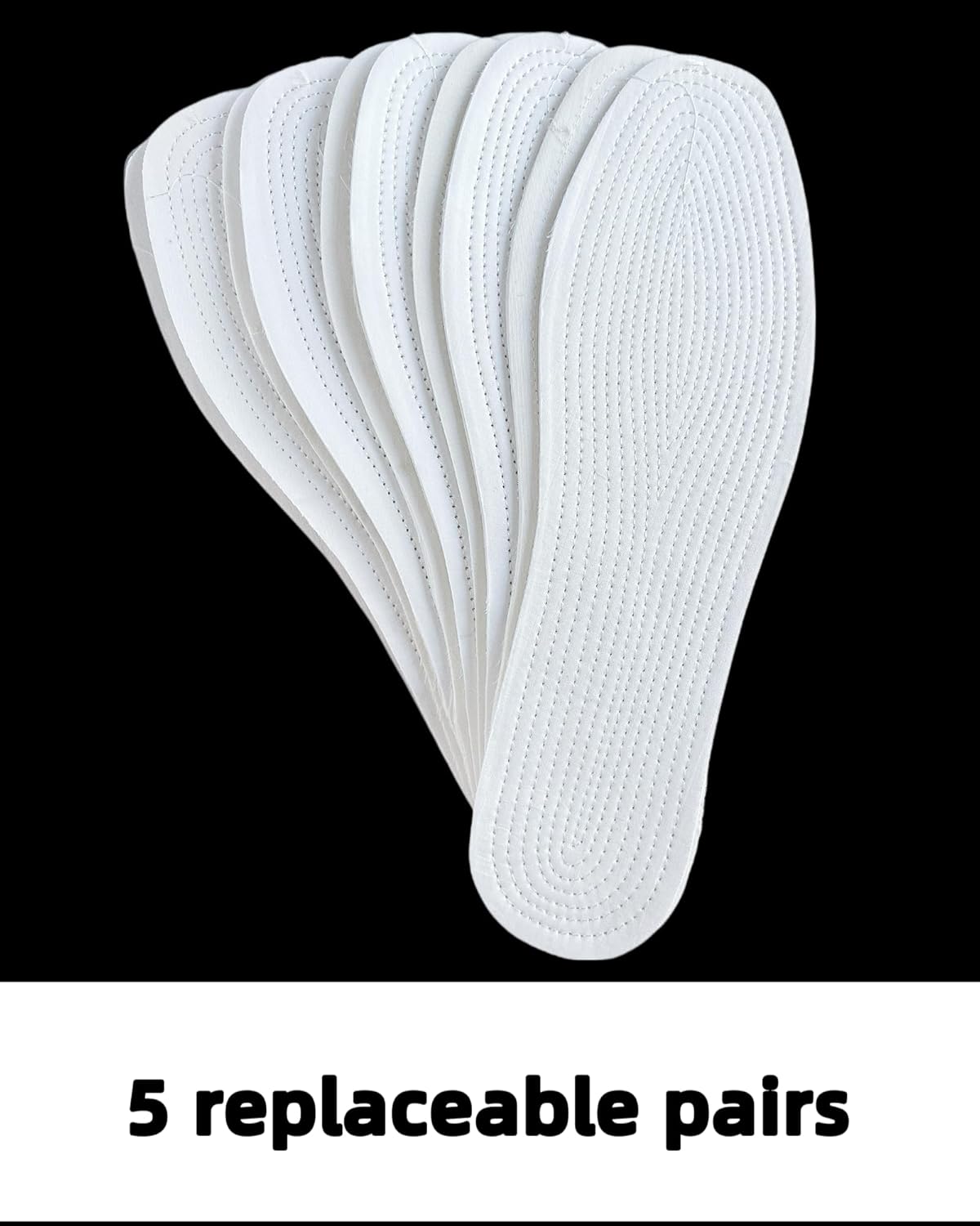 5 Pairs Insoles for Women, Zero Drop, Trim-to-Fit, Cotton Insoles, Washable & Reusable, Sweat Absorbing & Odor Control, US Women 7/Men 8.5/EU 41 – Minimalist & Breathable - Image 5