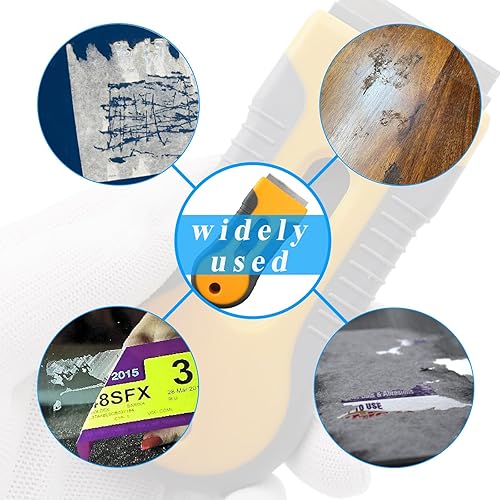 Miniatura 6 de Dickno Herramienta raspadora de cuchillas de afeitar, rascador de afeitar con 4 cuchillas de plástico y 4 cuchillas de metal, raspador de limpieza