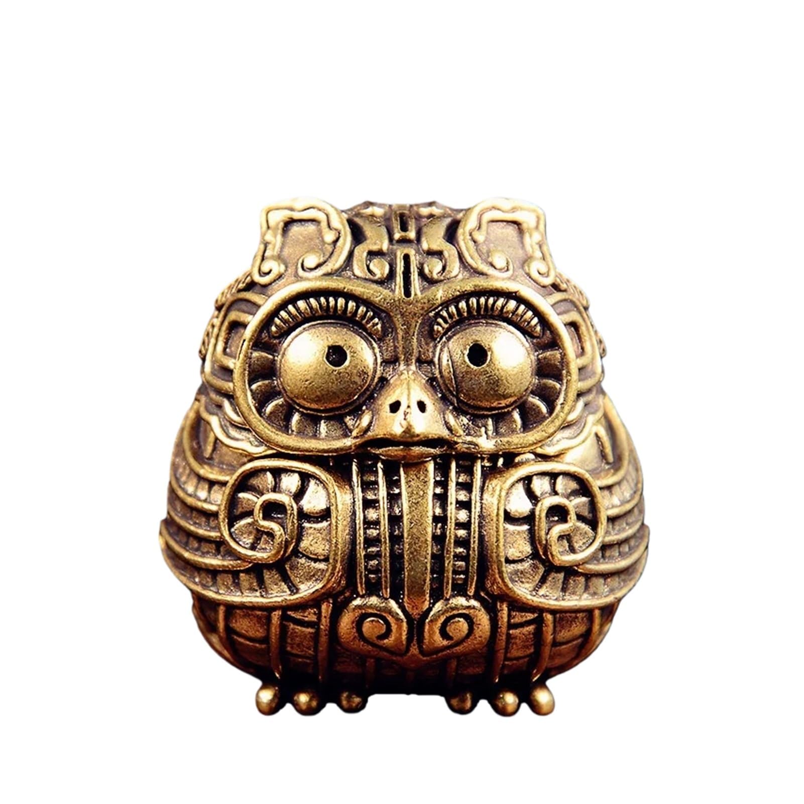 Huolimxun Brass Statue Desktop Ornament Owl Statue Small Incense Burner Gift Indoor Decoration