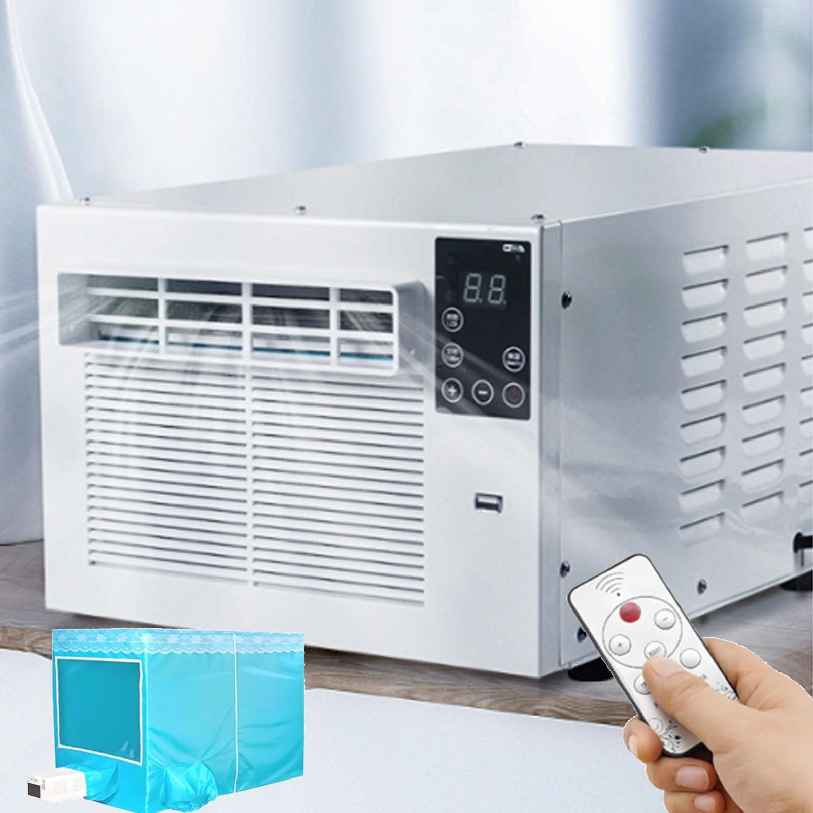 Hydravex 2-in-1 Small Air Cooler, Portable Move Air Conditioner with Remote, Fast Cooling Air Conditioners Dehumidifier, for Bedroom, Kitchen, Rental House, Dormitory Airconditioning+1.2mTent