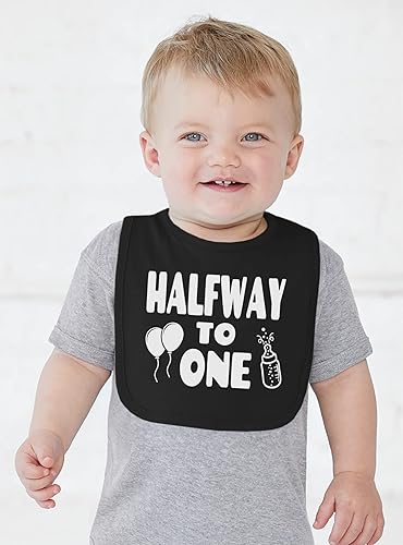 Miniatura 2 de Baberos de medio cumpleaños hechos a mano para bebé niño y niña, mitad a uno