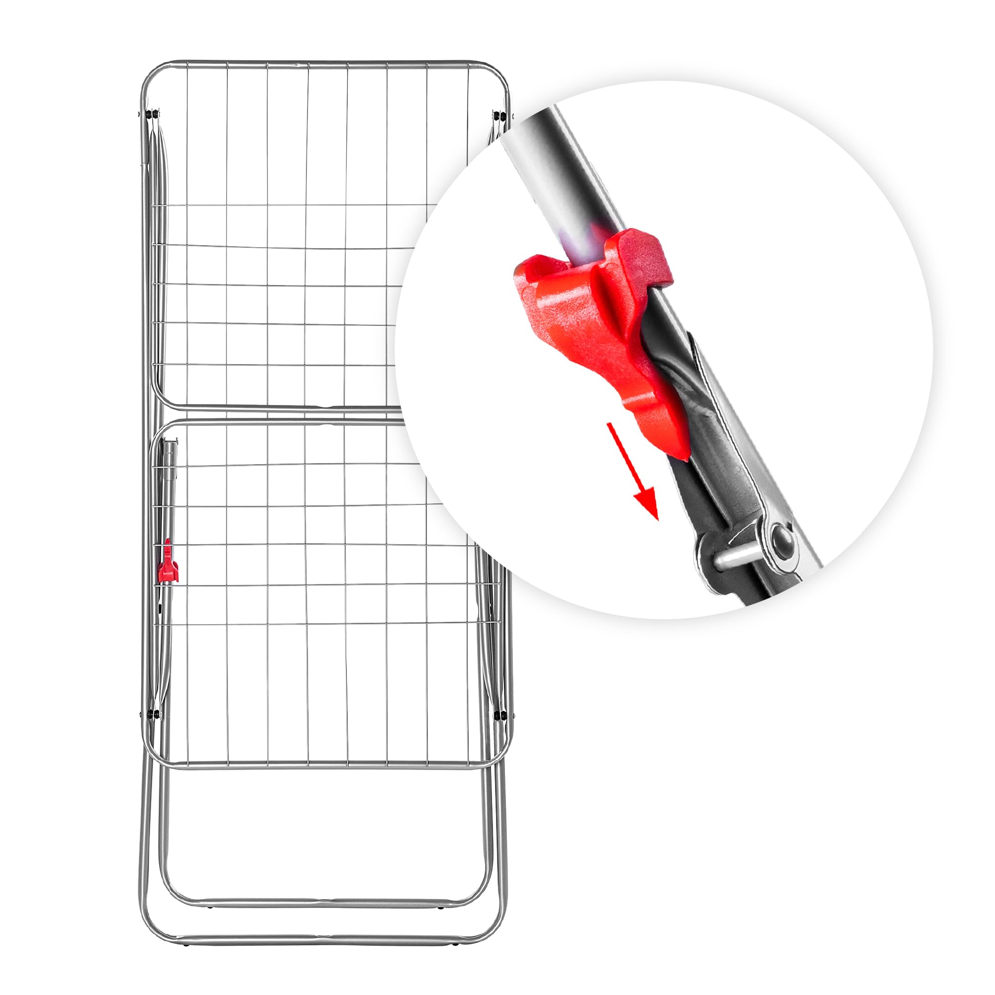 KADAX étendoir à Linge sur Pied à Ailes - Acier argenté L 18 m - pour Appartement - Pieds antidérapants et Format Pliable Gain de Place Made in UE