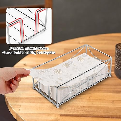 Miniatura 5 de Livabber Servilletero de metal para baño, toalla de mano de papel de baño, moderna bandeja para servilletas para encimera, mesa, cocina, comedor