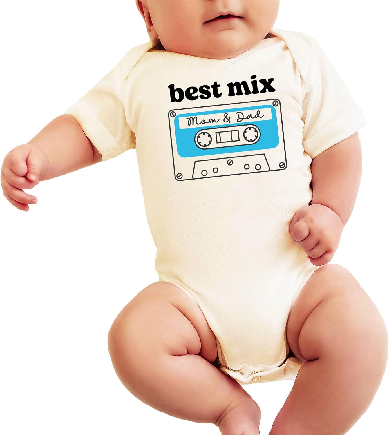 Olive Loves Apple Best Mix Mom and Dad Cassette Tape Shirt or Bodysuit for Girls and Boys