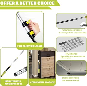 Extendable attic Pull Rod,attic Pull Down Hook,attic Ladder Pull Down Hook kit The Set Includes a 40-inch telescoping Rod, 1 Heavy-Duty Stainless Steel Pulling Ring, and 1 Storage Hook.