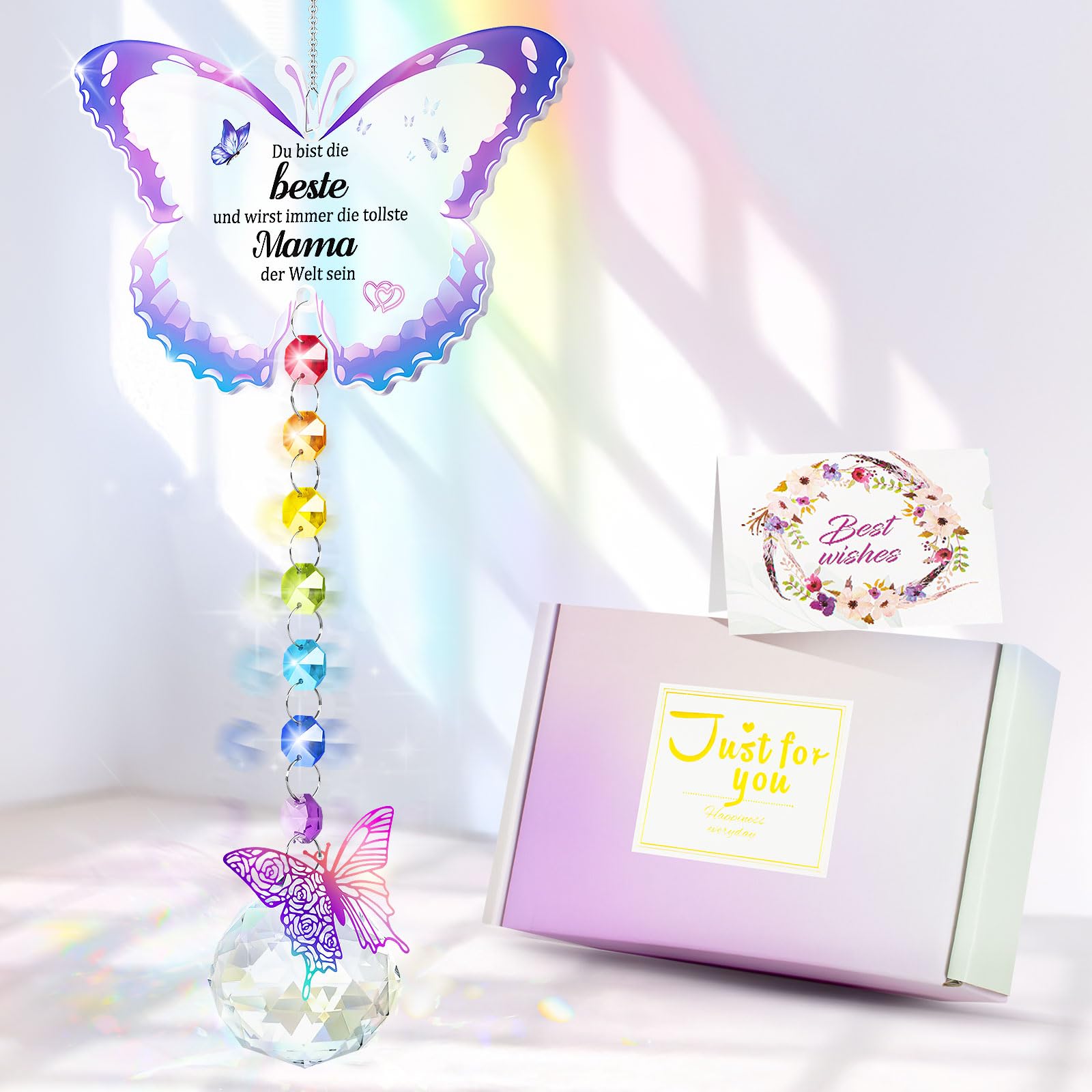 Muttertagsgeschenke für Mama, Geburtstagsgeschenk für Mama - Kristall Prisma Glas Perlen Sonnenfänger Mutter Geschenk, Beste Mama Geschenk, Besondere Geschenke, Mama