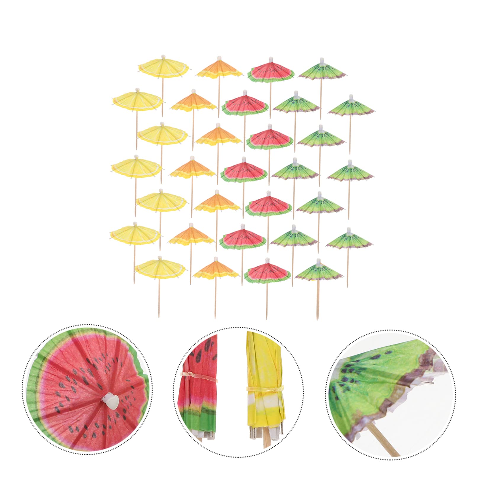 IMIKEYA 5 Ensembles Bâtonnet De Fruits Parapluies Cocktails Cueillettes De Fruits De Fête Pics À Boisson Décoratifs Cueillettes De Fruits De Plage Bâtonnets De Gâteau Papier 40 Pièces * 5