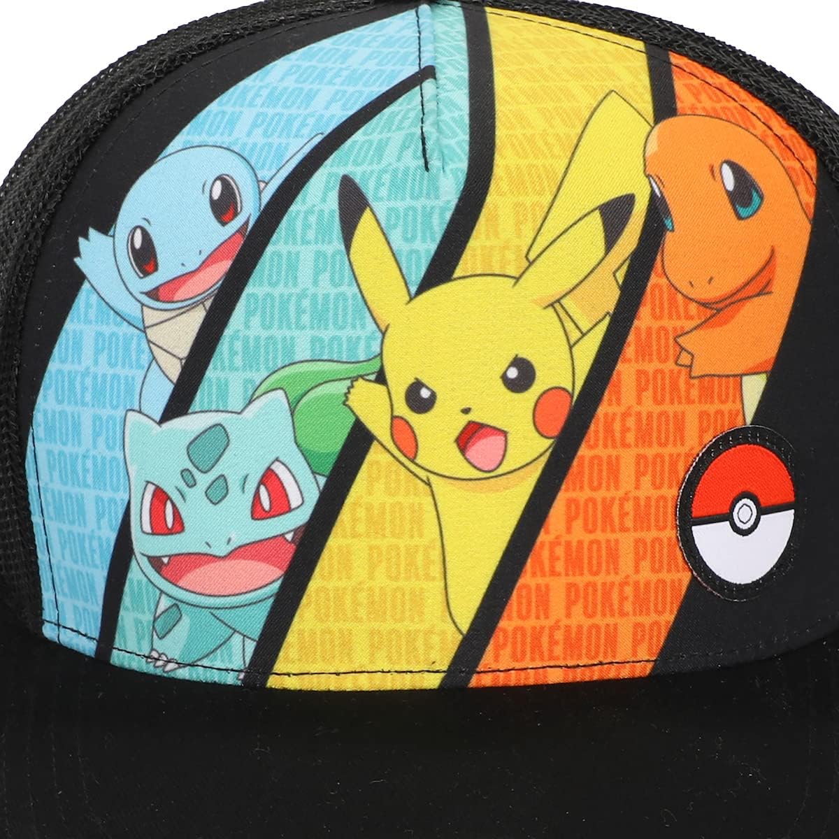 Bioworld Pokemon Multicharacter Mesh and Microfiber Youth Baseball Hat Black - Image 3