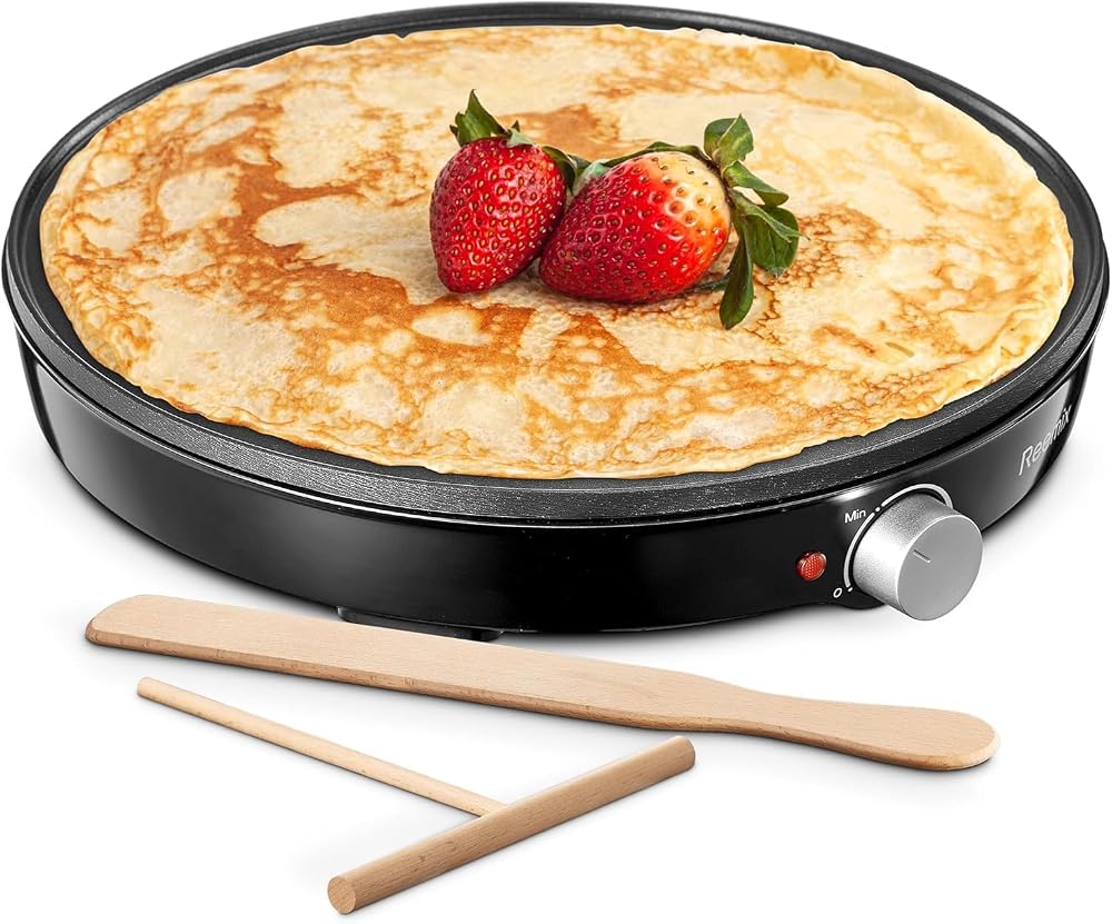 Reemix Crepe Maker Machine, Compact Pancake Griddle