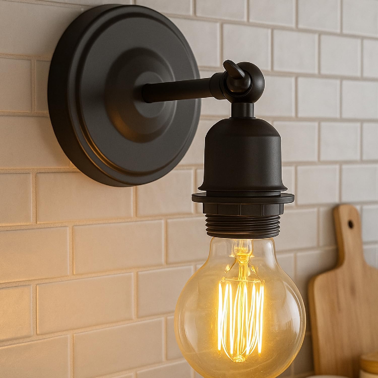 LEDSone Vintage Industrial Black Wall Light E27 Adjustable Sconce Lamp