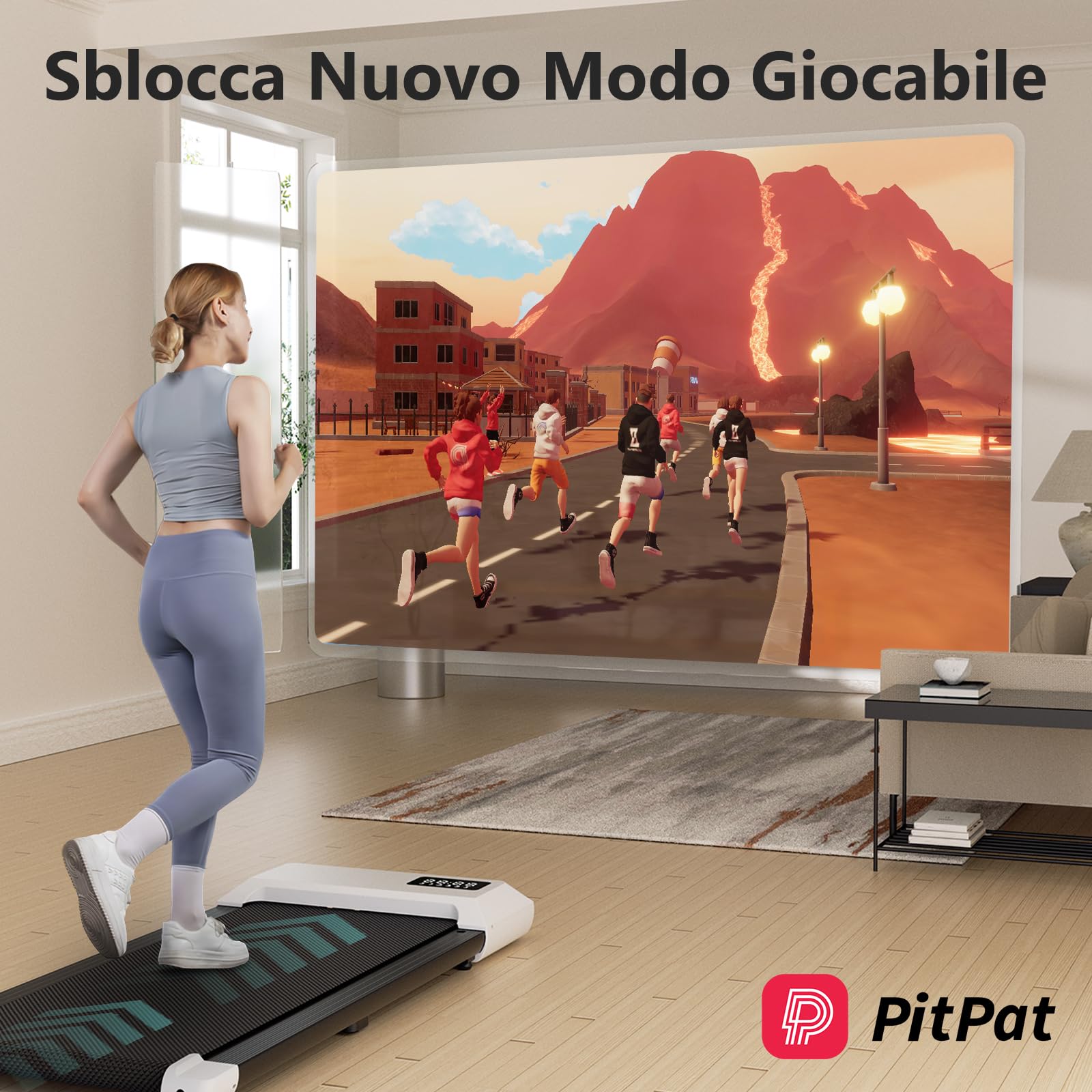 Superun Tapis Roulant Elettrico, Walking Pad 1-6KM/H Tapis Roulant Salvaspazio con Telecomando e Display LCD, Treadmill Capacità Massima 136 Kg, Installazione Gratuita…