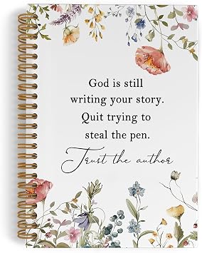 God Is Still Writing Your Story Christian Spiral Notebook, Bible Floral Journal Notebook, Bible Verse Religious Notebooks for School Work, Christian Office Supplies Gifts for Women, 5.5x8.3 Inch