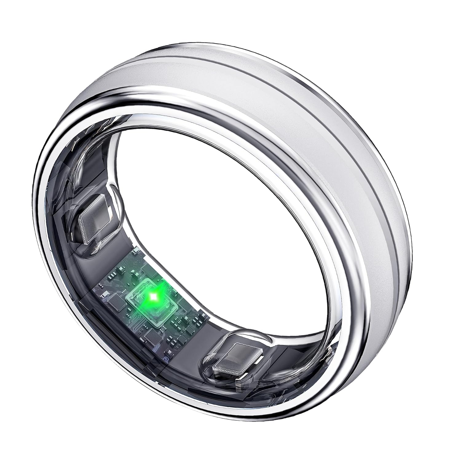Smart Ring for Women Men – Fitness Ring with Sleep & Step Tracker | Waterproof Health Ring with Heart Rate Monitor, Compatible with iOS & Android, No App Subscription (Silver, 11)