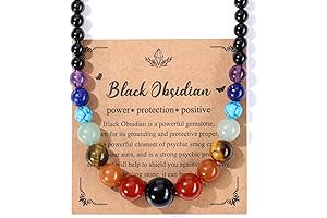 7 Chakra Necklace for Women Natural Chakra Gemstone Healing Crystal Yoga Mala...