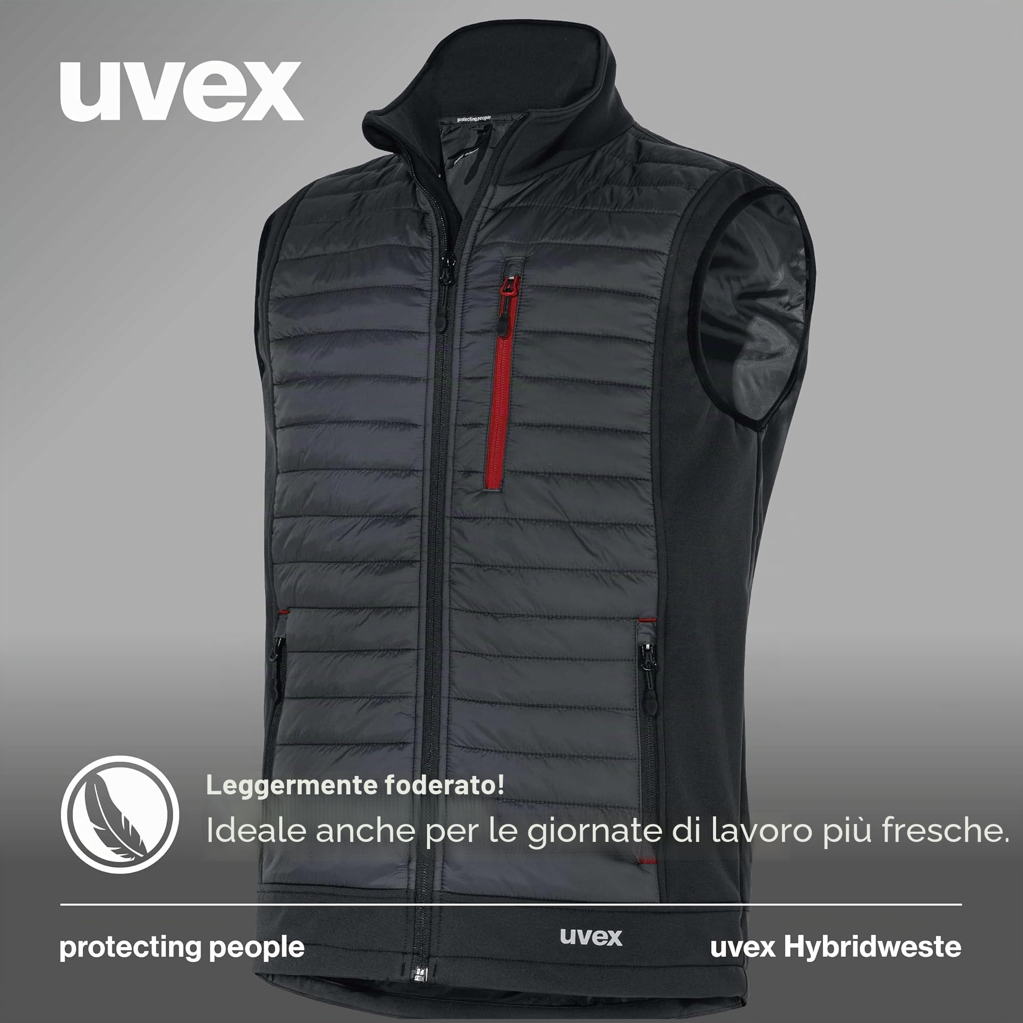Uvex tune-up gilet ibrido da uomo - gilet trapuntato - robusto gilet da lavoro
