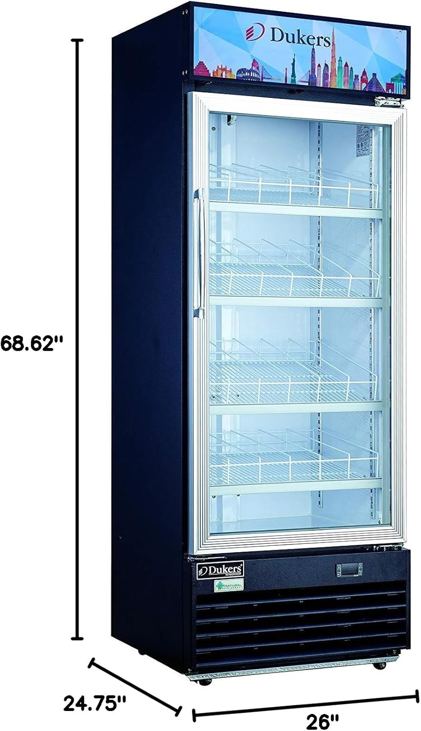 DSM-12R Commercial Single Glass Swing Door Merchandiser Refrigerator