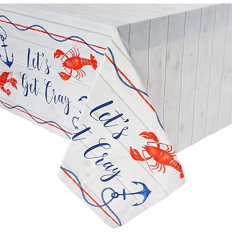 BLUE PANDA Crawfish Boil Tablecloth for Parties and Decorations