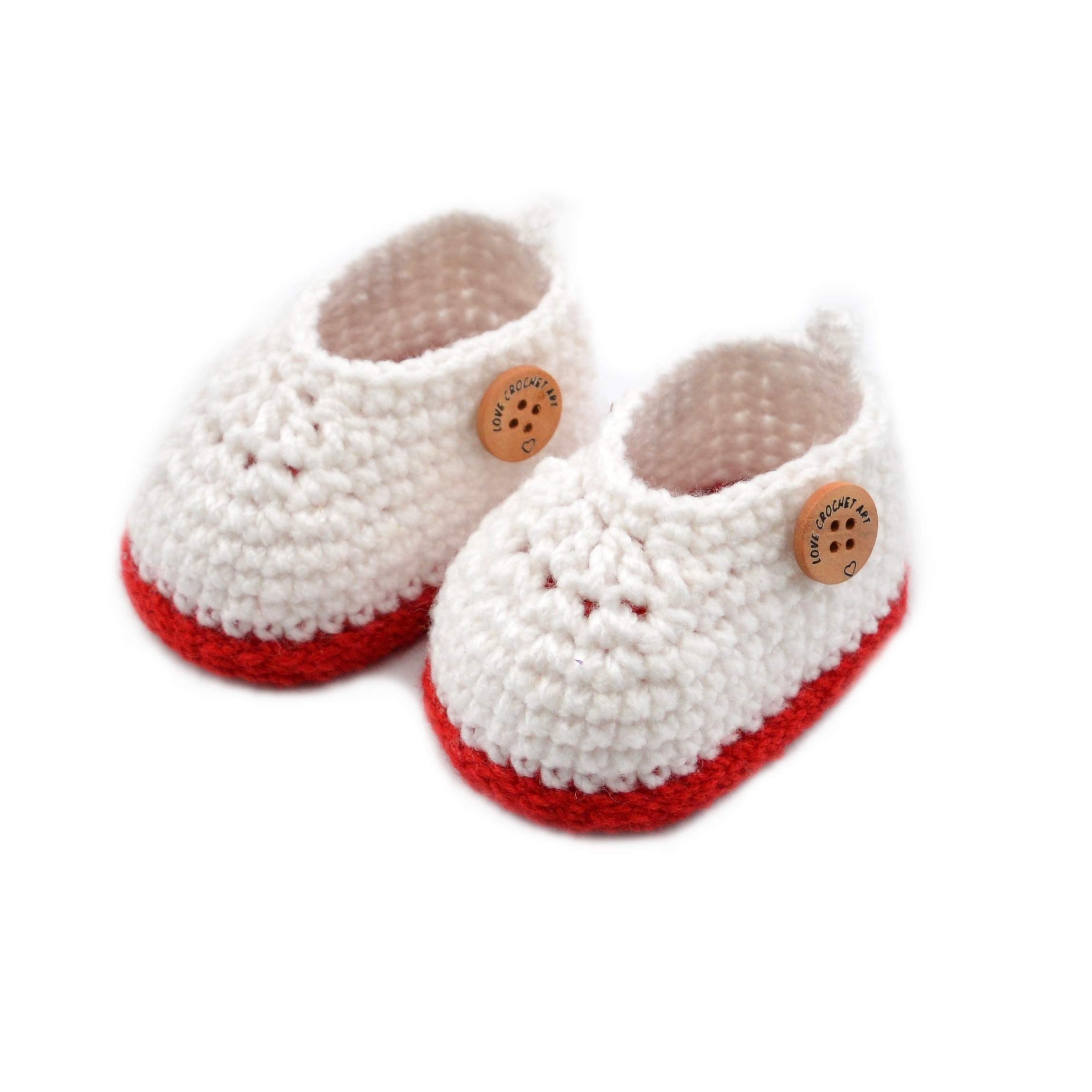 LOVE CROCHET ARTUnisex Baby Double Layer Crochet Baby Booties