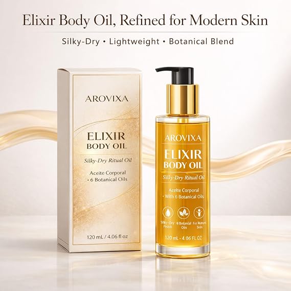 Aceite Corporal Original Body Oil, Elixir Body Oil for Dry, Dull Skin, Silky-Dry Fast-Absorbing Body Oil, Lightweight Non-Greasy Moisture with 6 Botanical Oils, 120 mL (1)