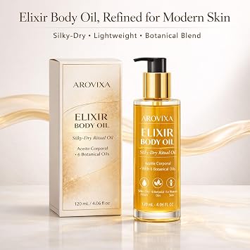 Aceite Corporal Original Body Oil, Elixir Body Oil for Dry, Dull Skin, Silky-Dry Fast-Absorbing Body Oil, Lightweight Non-Greasy Moisture with 6 Botanical Oils, 120 mL (1)