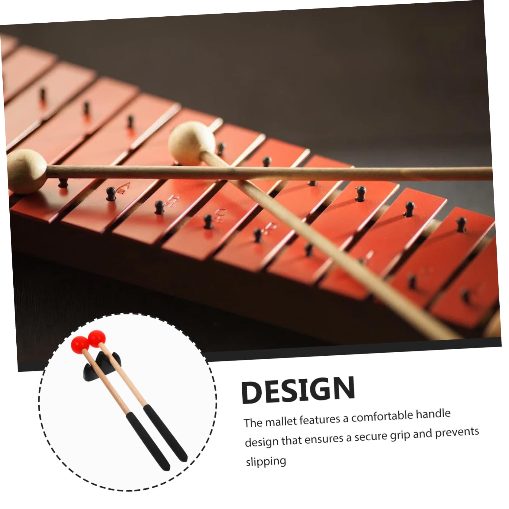 TOYANDONA 4sets Bacchette Per Strumenti Percussione Con Supporto Bacchette Per Tongue Drum Con Testa e Resistente e Durevole Per Musicisti e Insegnanti Di Musica