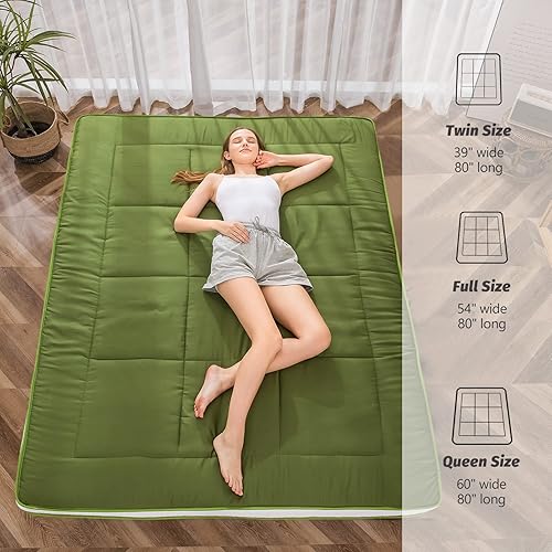 Miniatura 5 de MAXYOYO Colchón tipo futón King de espuma, cubrecolchón de cama, colchón de suelo japonés, colchón plegable, colchón de futón, almohadilla de cama,