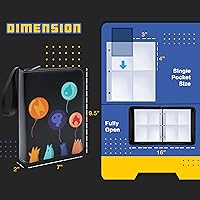 Vista 4 de Carpeta de tarjetas, álbum de tarjetas coleccionables de 4 bolsillos, carpeta de tarjetas de exhibición de doble cara de 400 bolsillos, expandible