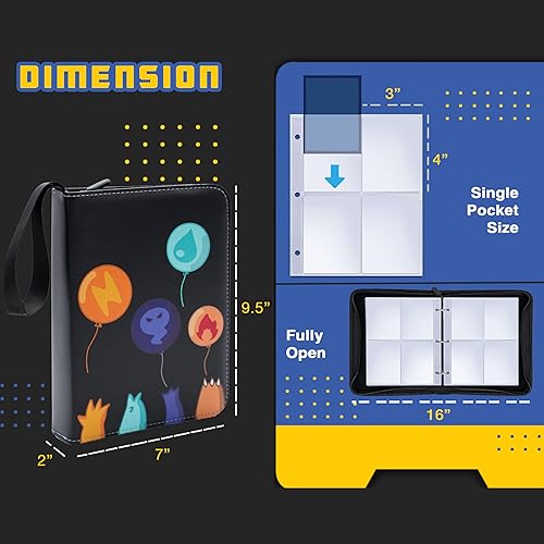 Miniatura 4 de Carpeta de tarjetas, álbum de tarjetas coleccionables de 4 bolsillos, carpeta de tarjetas de exhibición de doble cara de 400 bolsillos, expandible